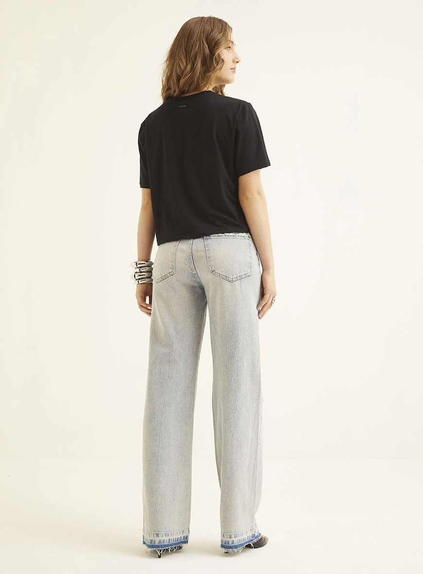 Calça Jeans Feminina Com Detalhe Rasgado - Loren Índigo 5