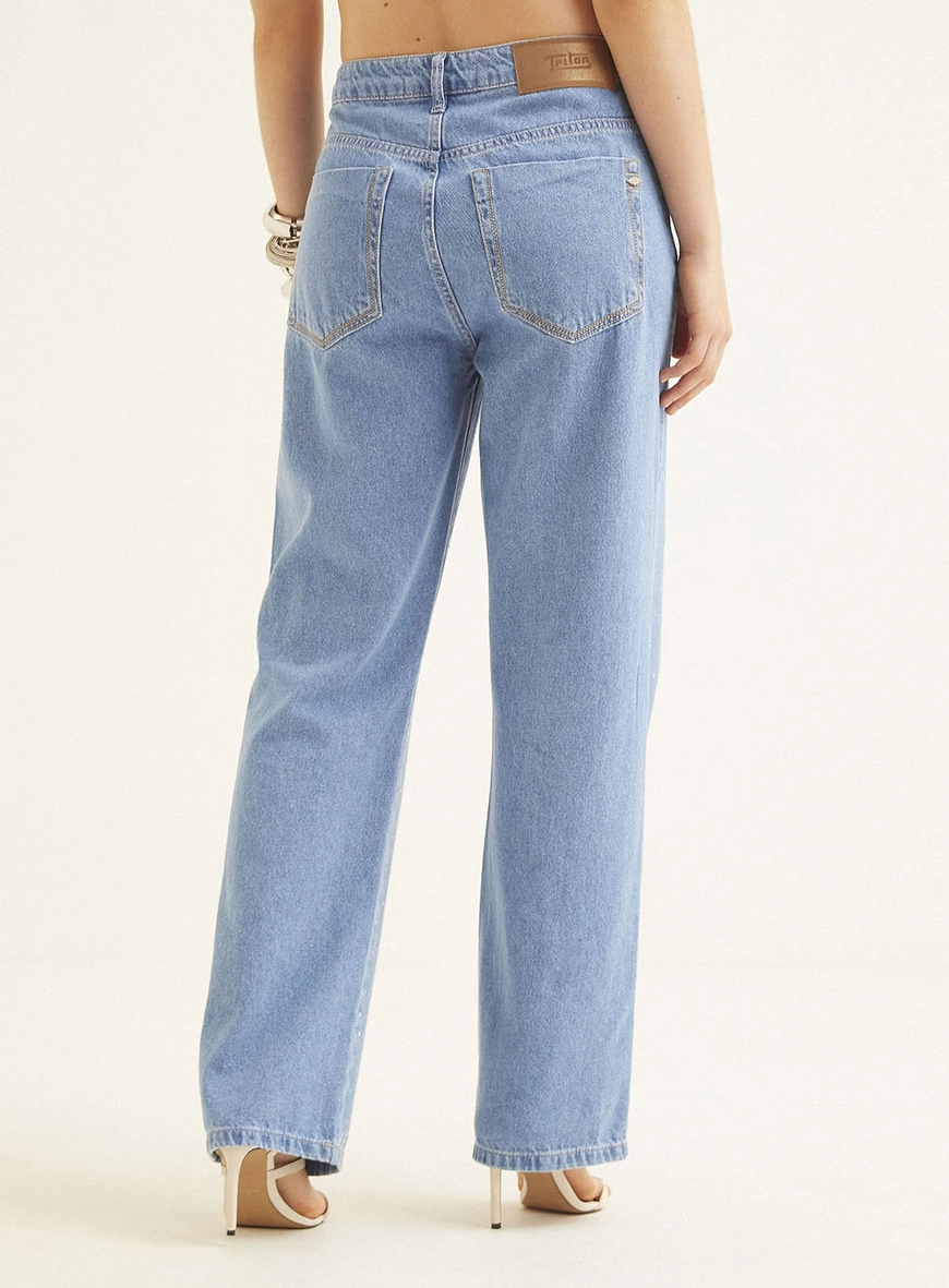 Calça Jeans Feminina Loose Fit Índigo 4