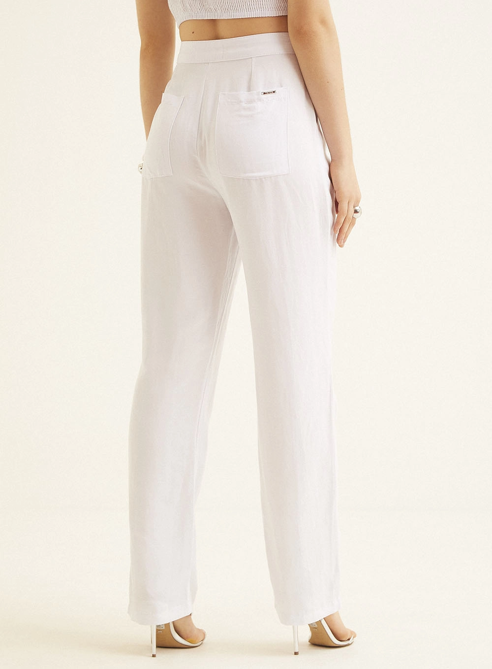 Calça Feminina Reta De Alfaiataria Branco 4