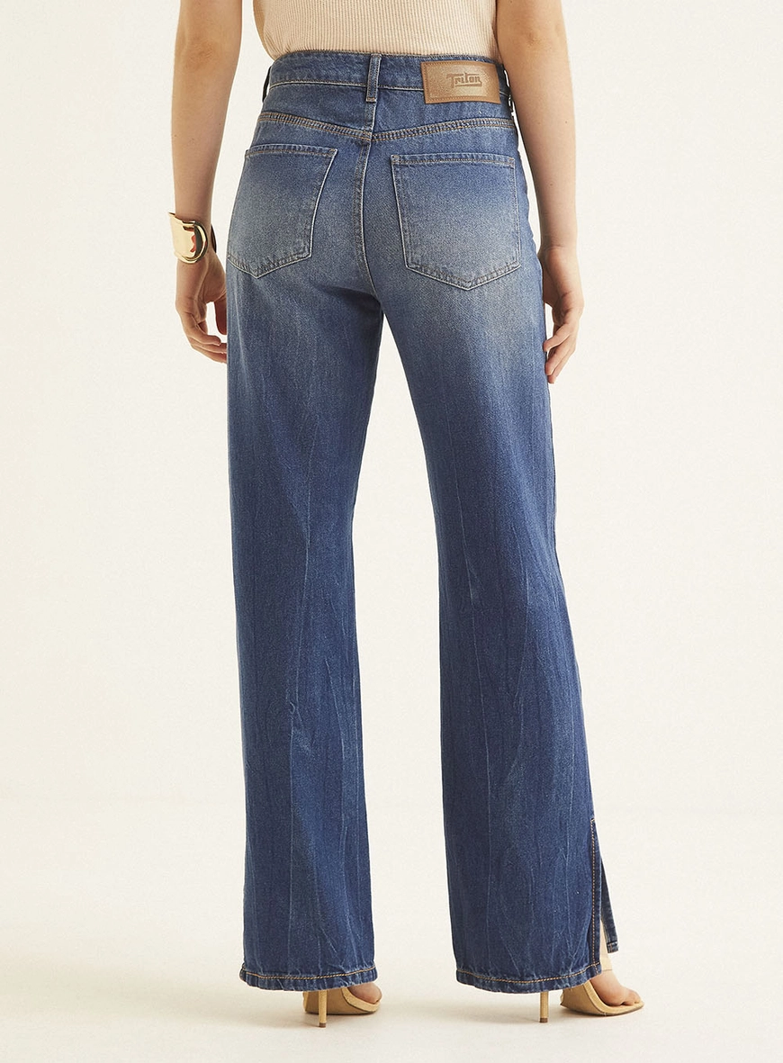 Calça Jeans Feminina Estonada - Laura Índigo 4