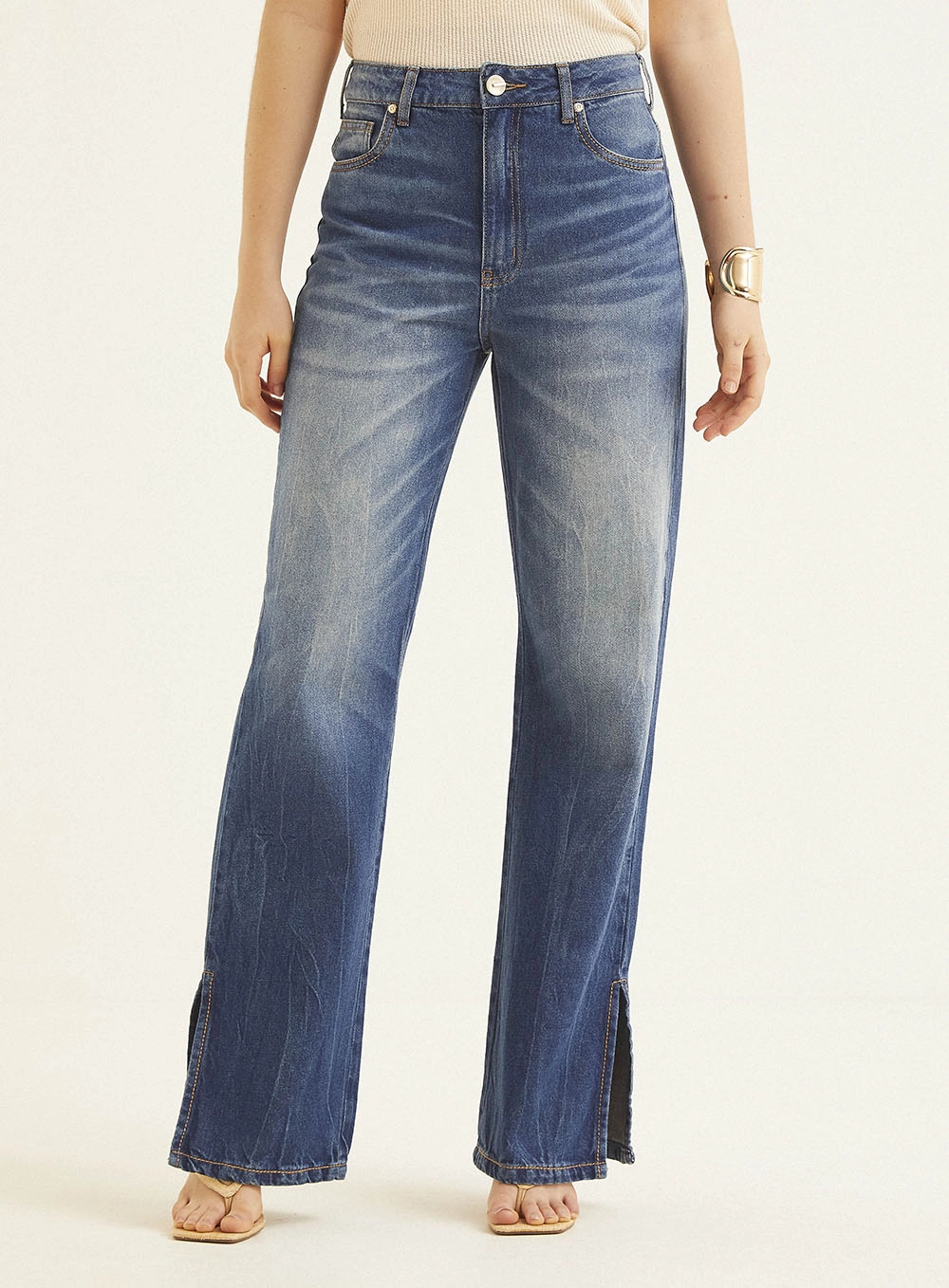 Calça Jeans Feminina Estonada - Laura Índigo 2