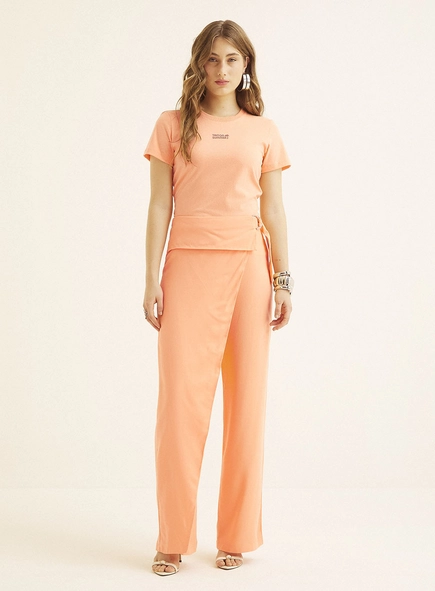 Calça Feminina Pantalona Sobreposta