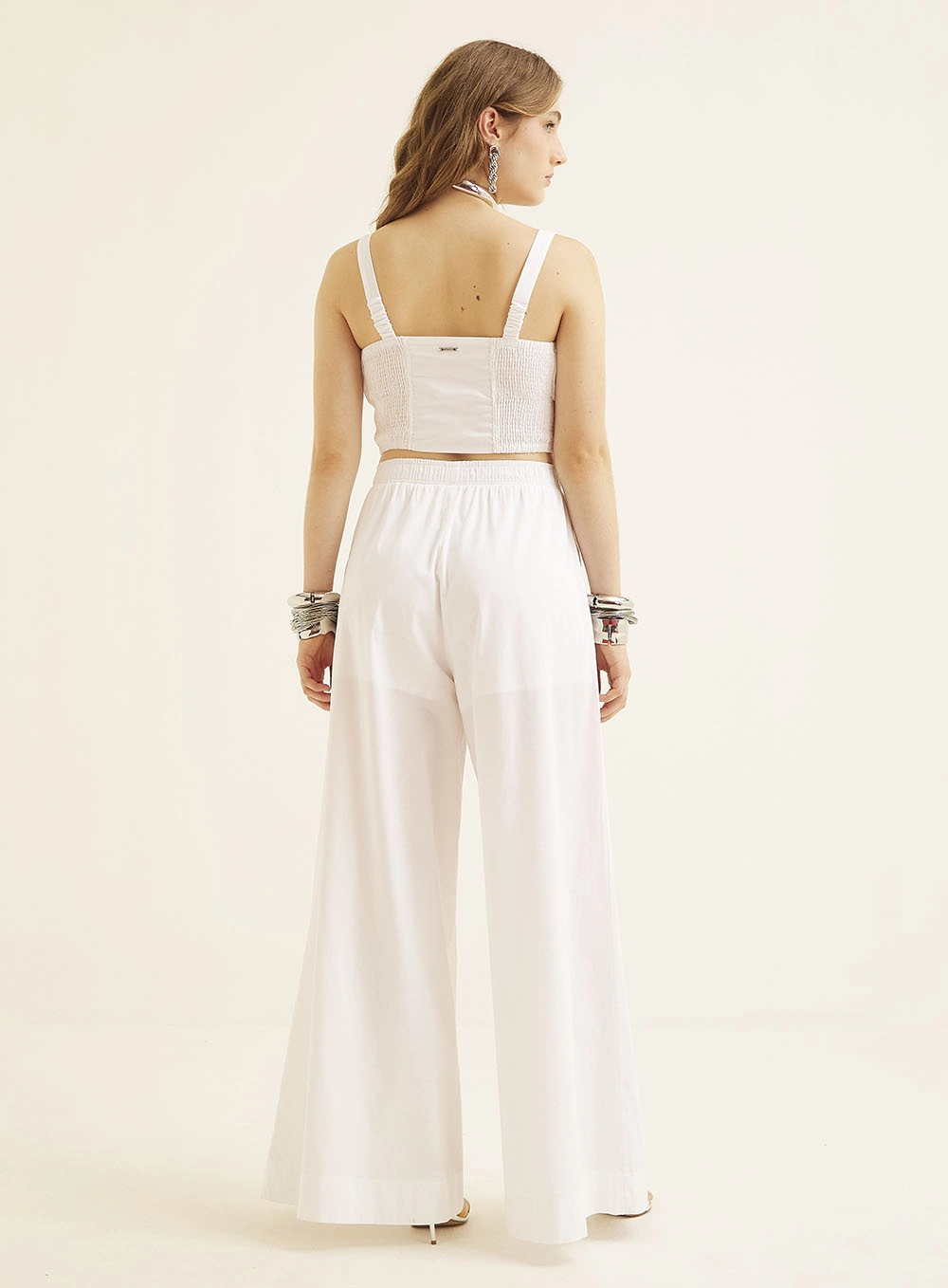 Calça Feminina Pantalona Comfort Branco 5
