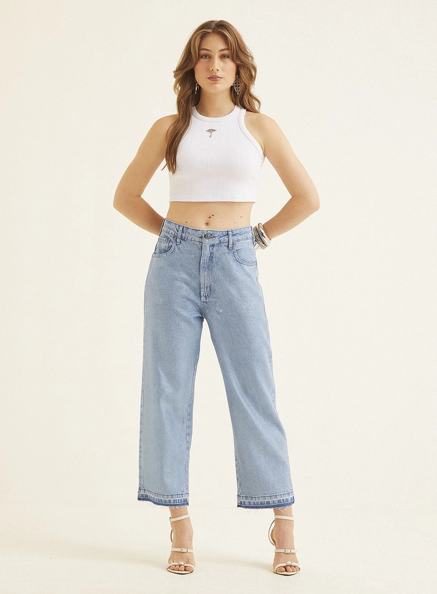 Calça Jeans Feminina Over Índigo 1