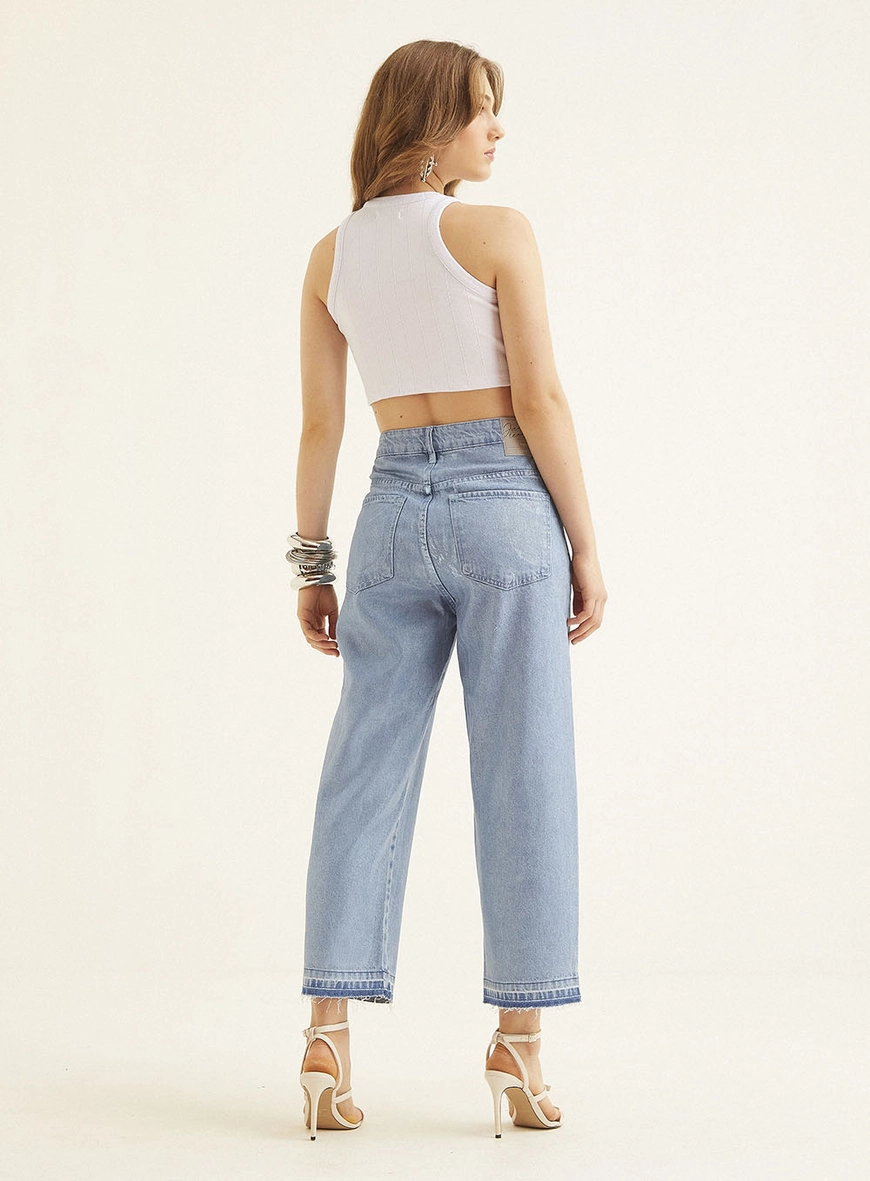Calça Jeans Feminina Over Índigo 5