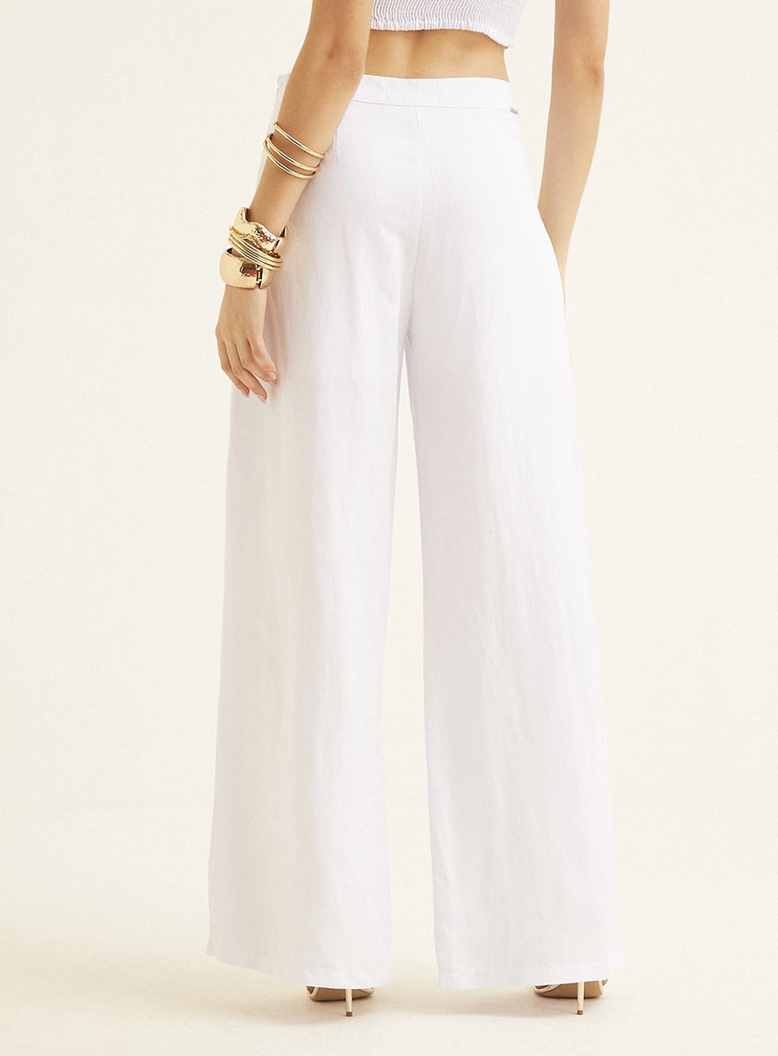Calça Feminina Com Aplicação Branco 4