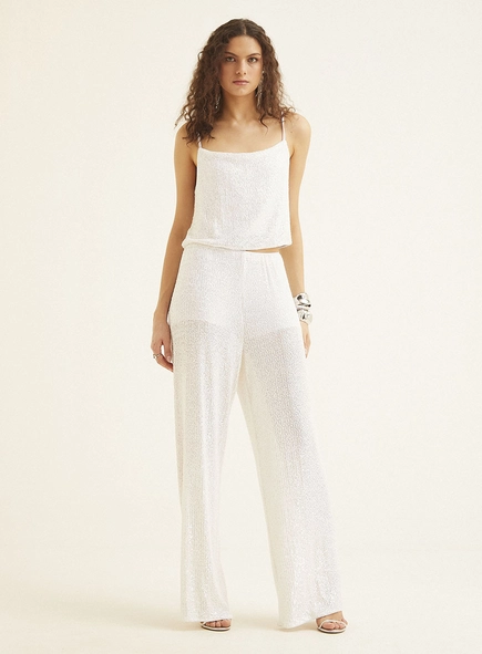 Calça Feminina Pantalona Paetê
