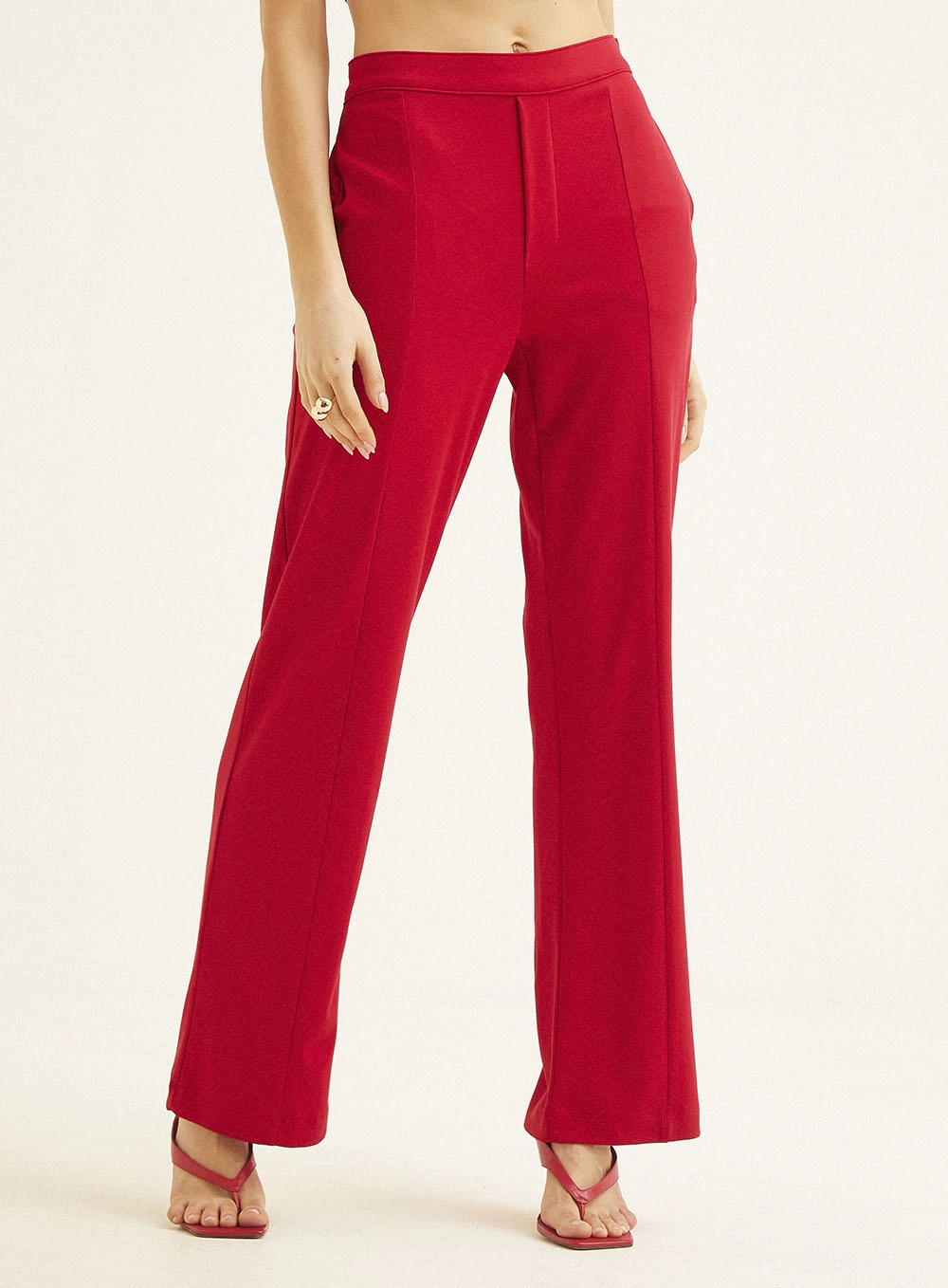 Calça Feminina Reta Vermelho 7