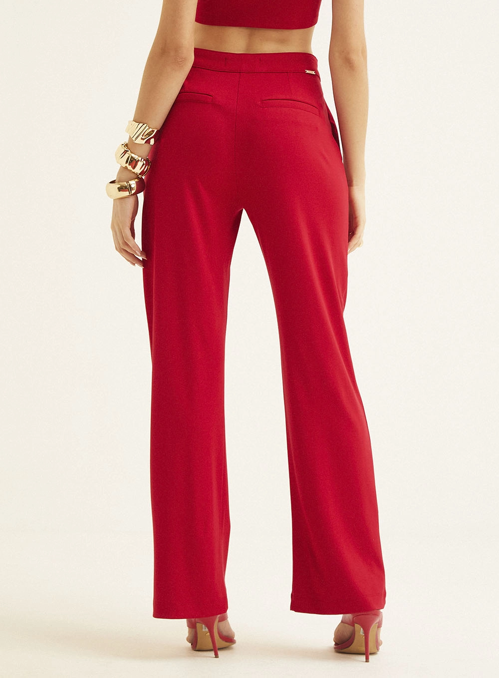 Calça Feminina Reta Vermelho 9