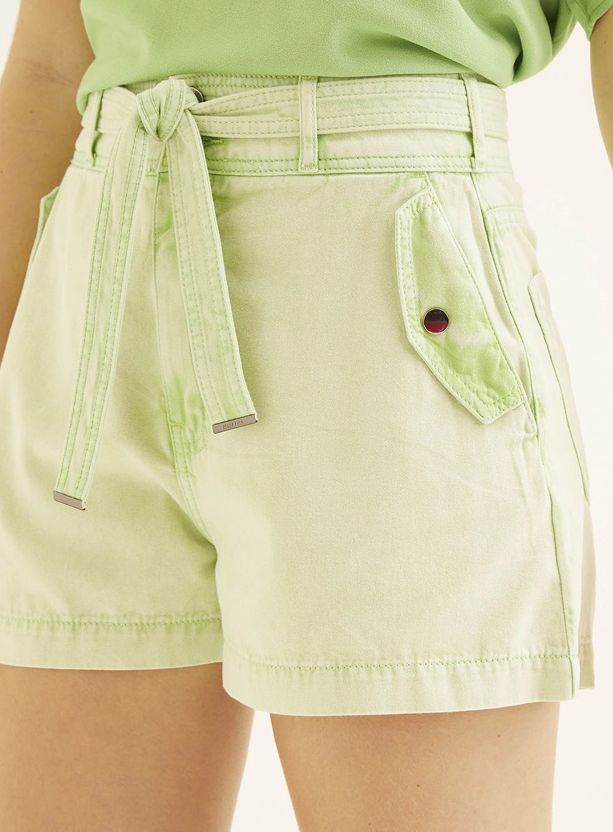 Short Em Sarja Com Faixa - Anne Verde 3