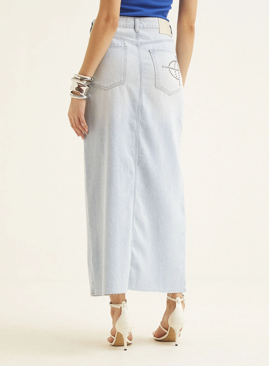 Saia Jeans  Feminino Triton Índigo 4