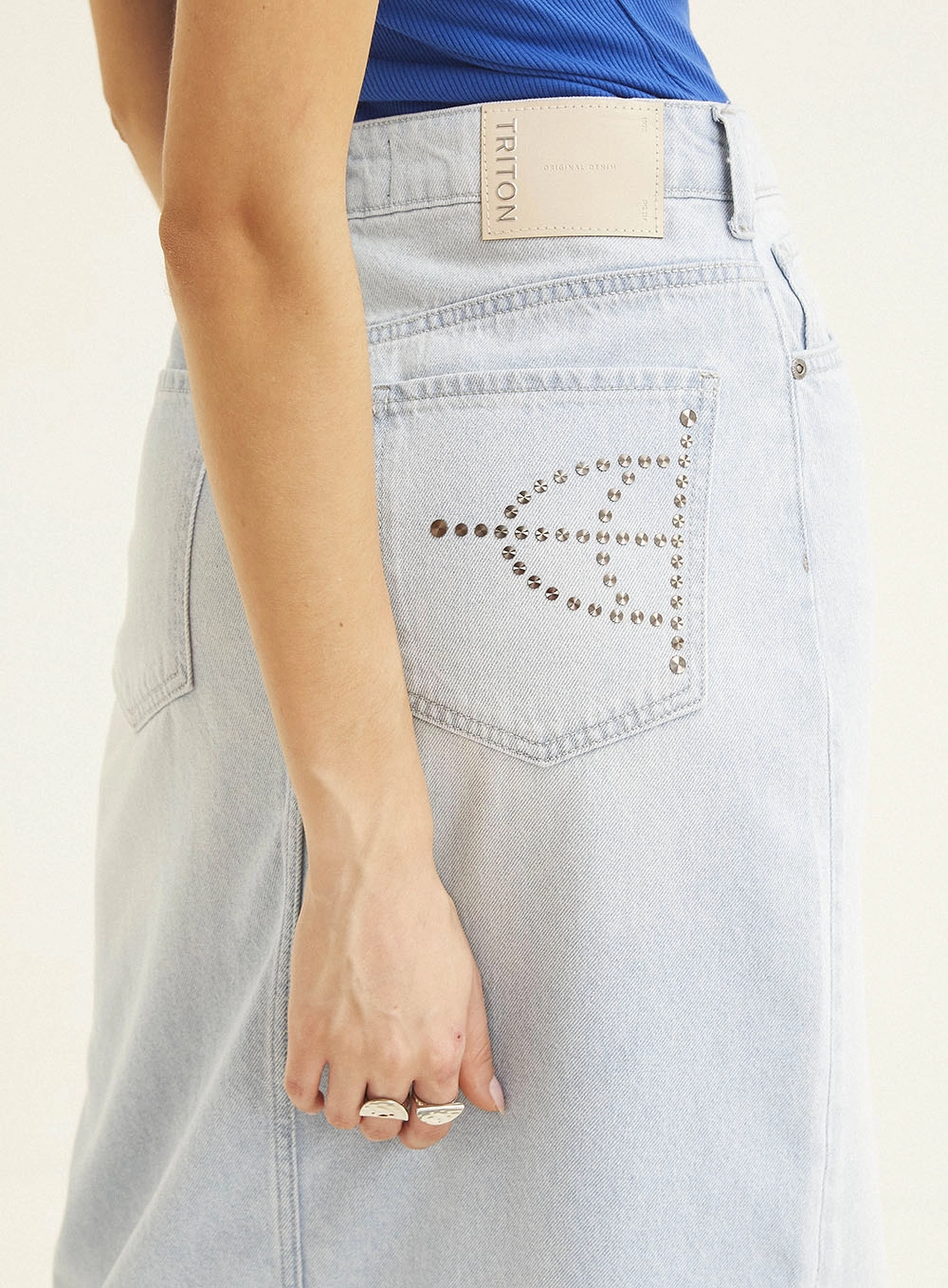 Saia Jeans  Feminino Triton Índigo 3