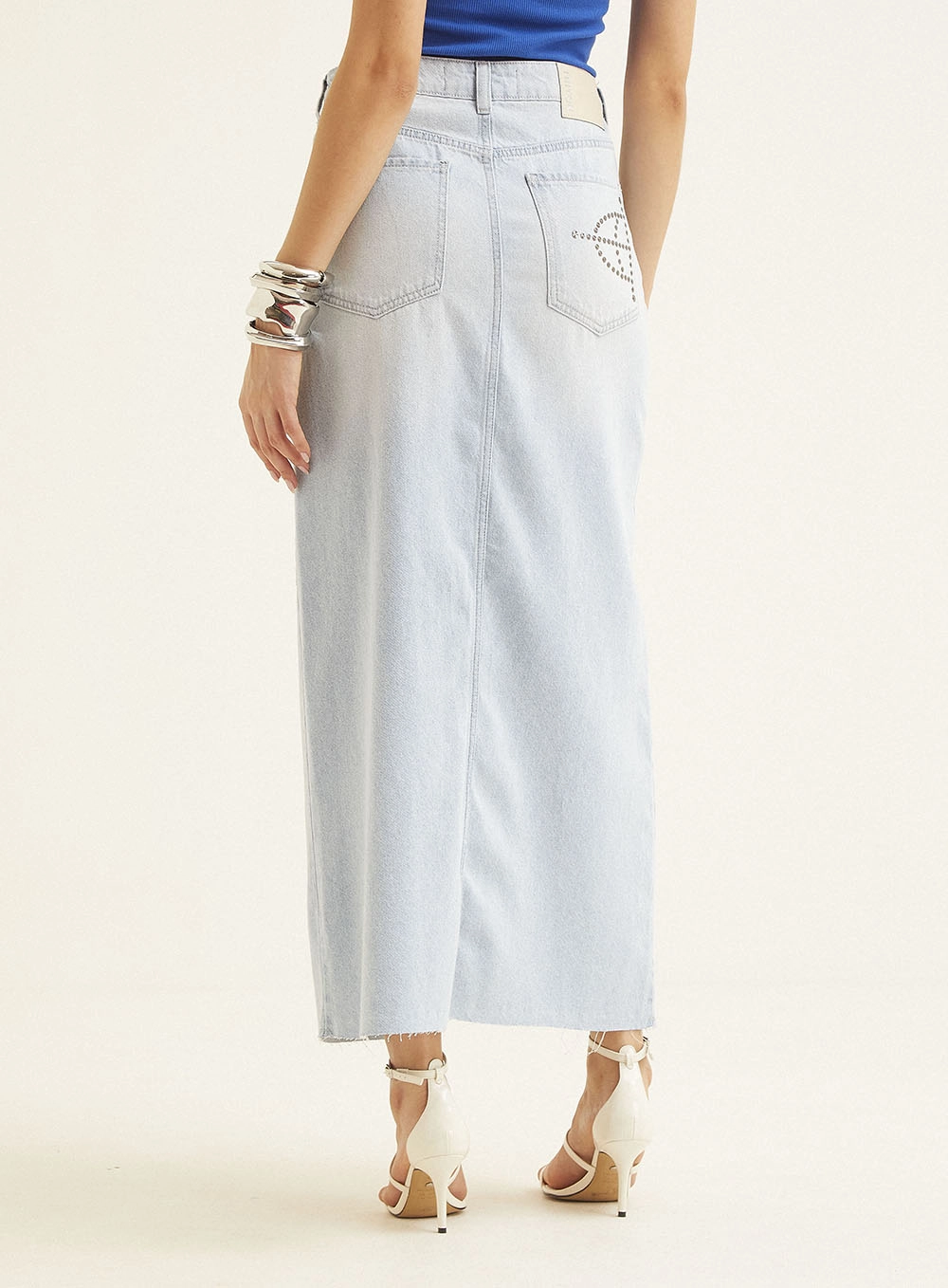 Saia Jeans  Feminino Triton Índigo 4