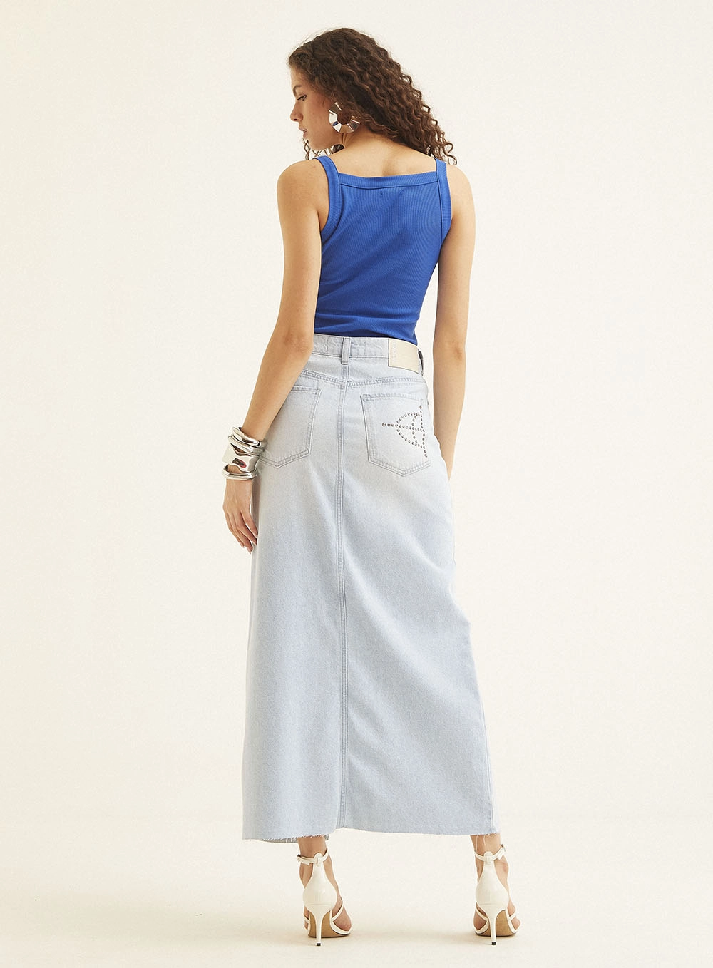 Saia Jeans  Feminino Triton Índigo 5