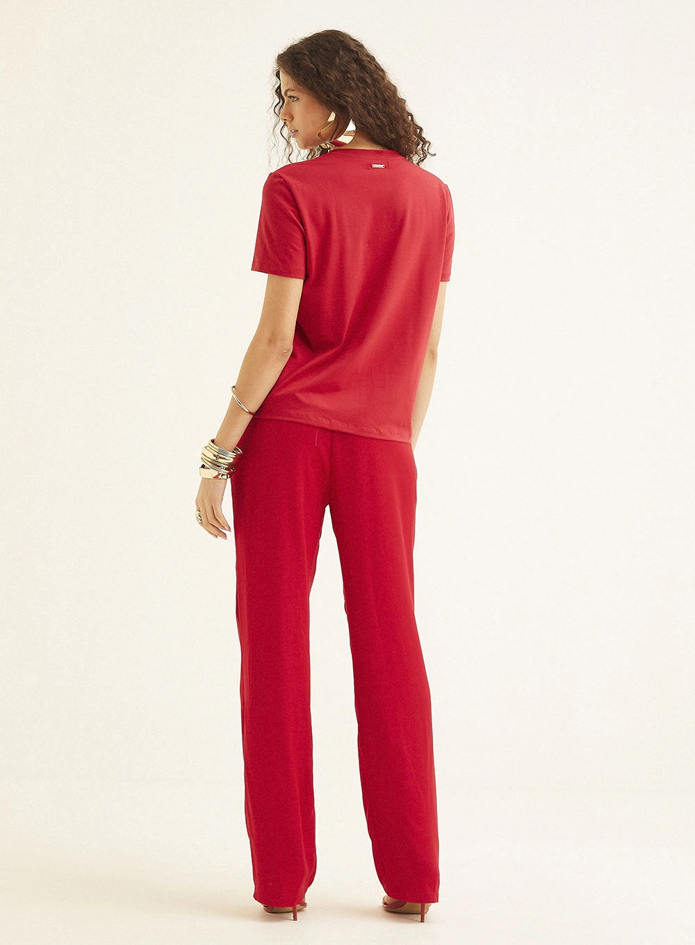 Camiseta Feminina Básica Com Estampa Vermelho 5