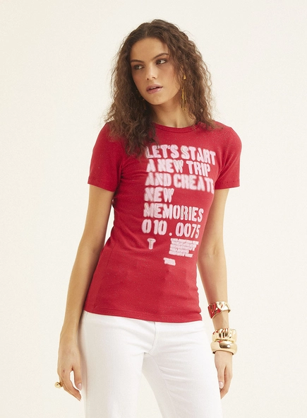 Camiseta Feminina Small Com Estampa