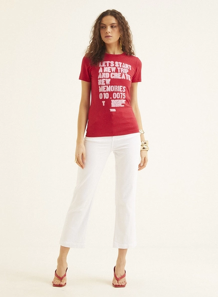 Camiseta Feminina Small Com Estampa