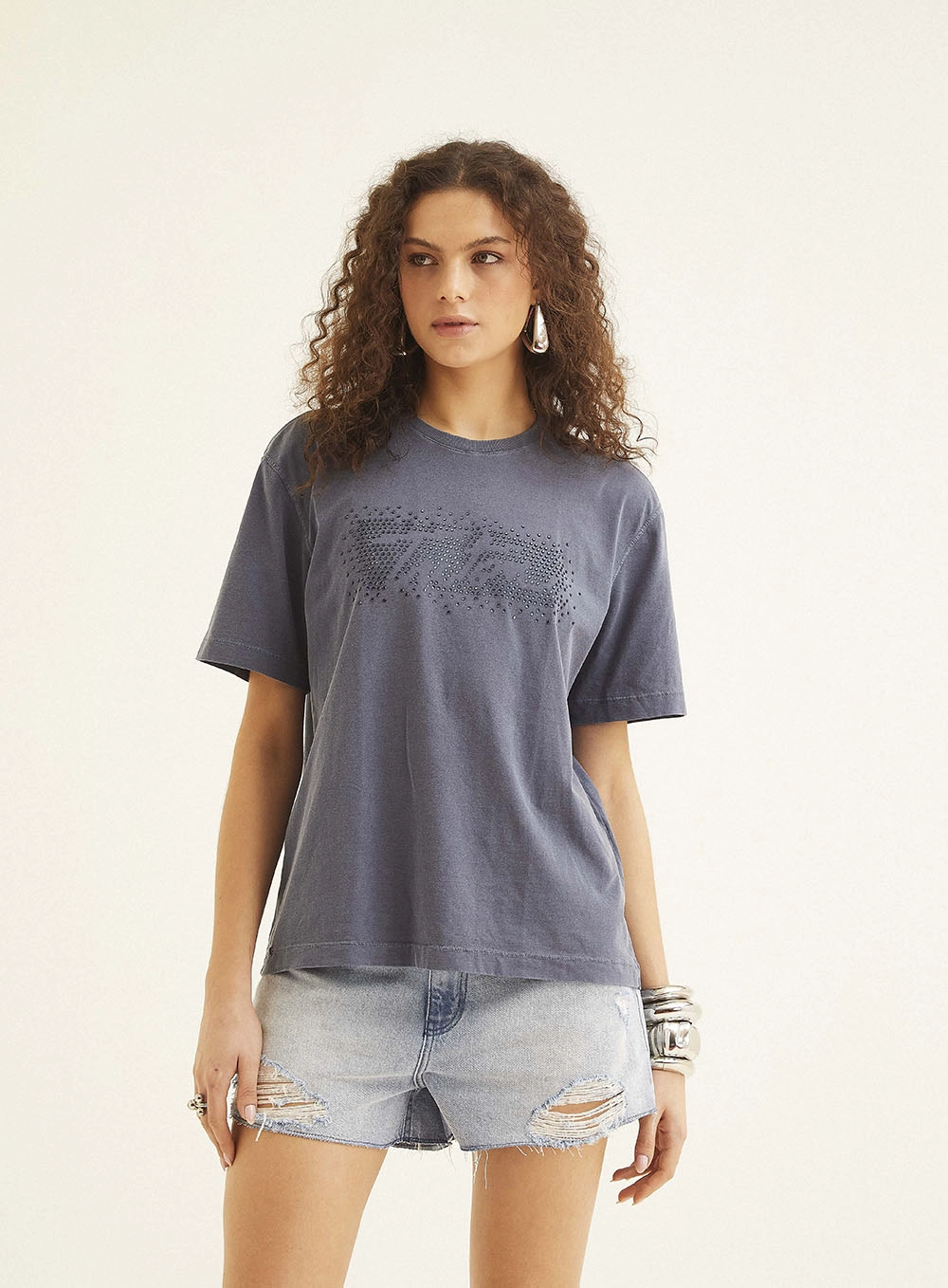 Camiseta Com Aplicação Azul 2