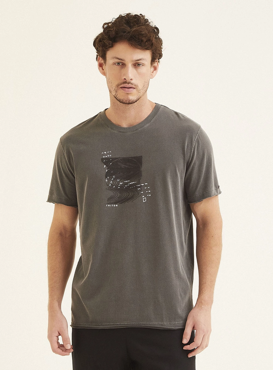 Camiseta Masculina New Com Estampa Preto 2