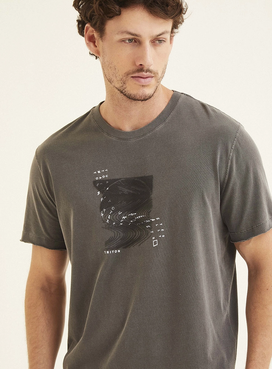 Camiseta Masculina New Com Estampa Preto 3
