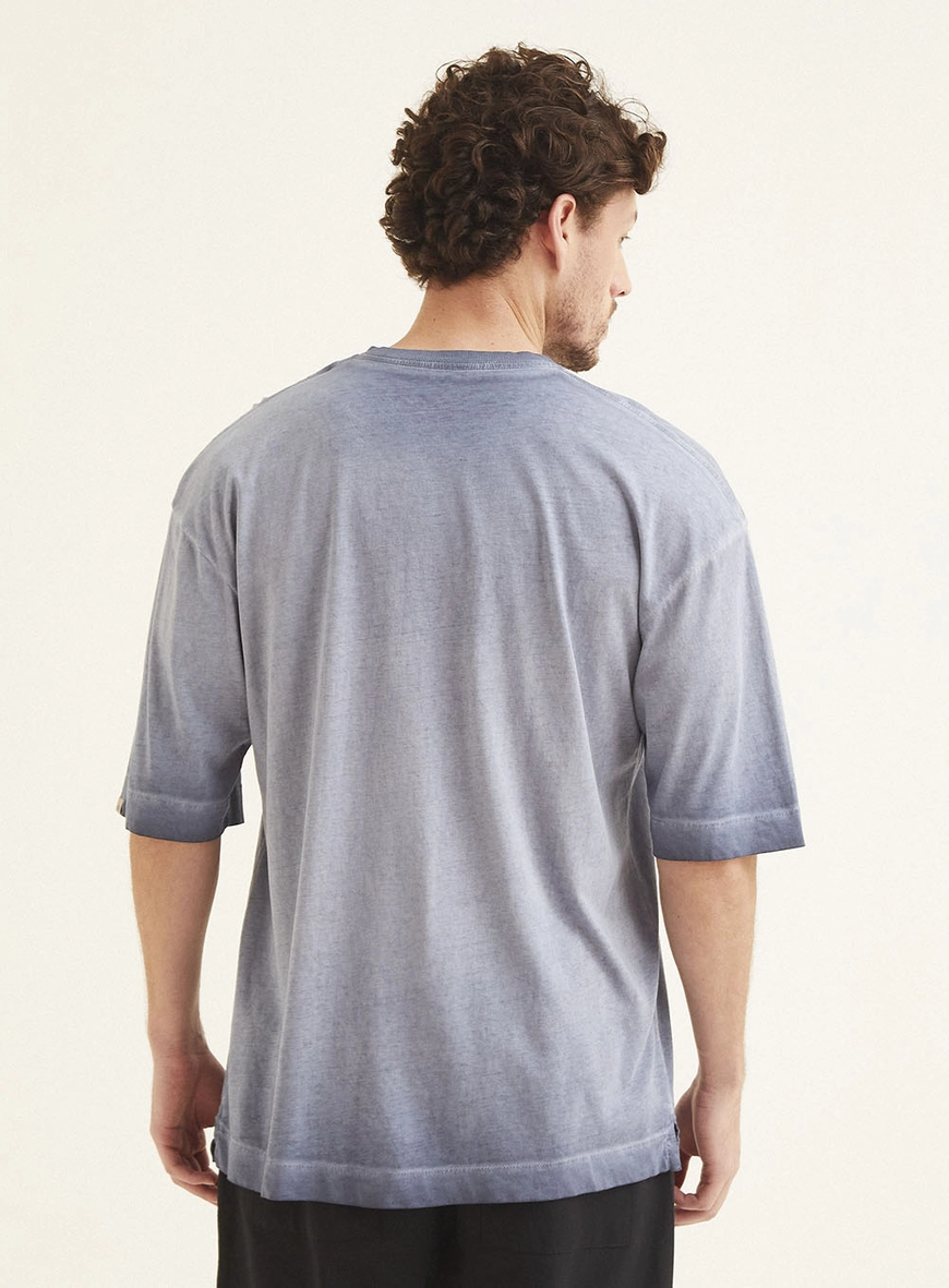 Camiseta Masculina Urban Com Bordado Azul 4