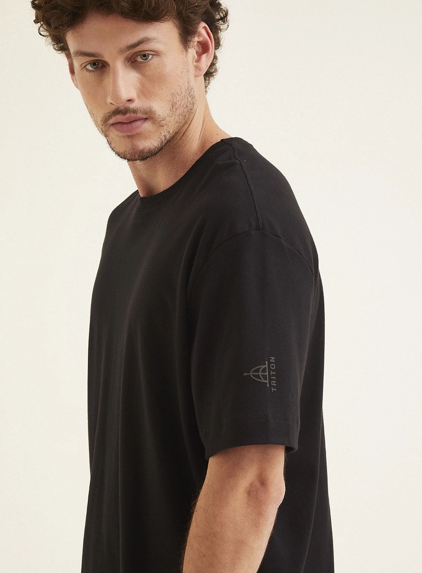 Camiseta Relaxed Com Estampa Preto 3