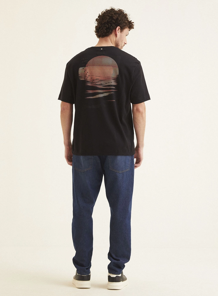 Camiseta Relaxed Com Estampa Preto 5