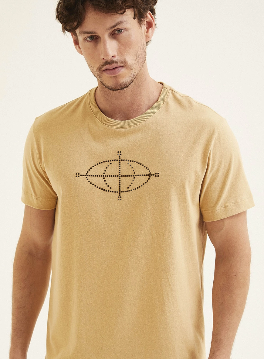 Camiseta Com Aplicação Bege 3