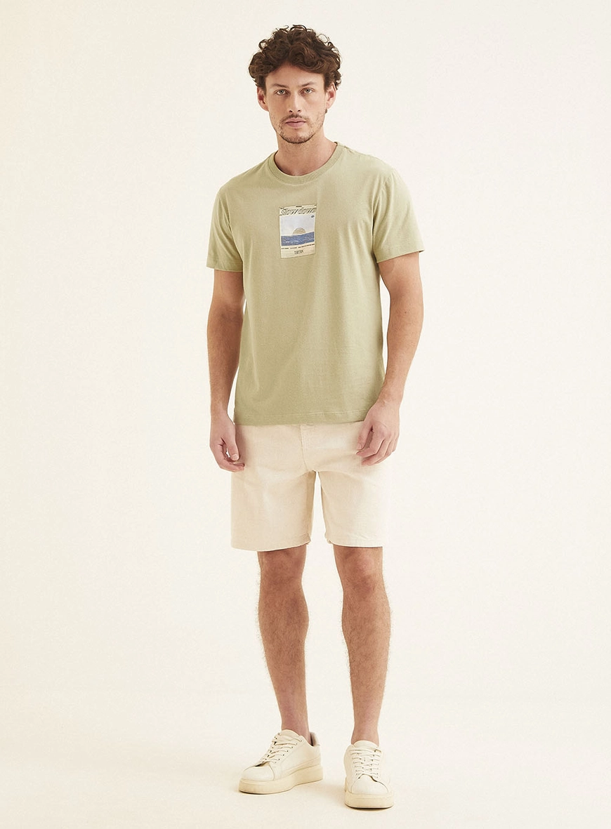 Camiseta Masculina Básica Fit Verde 3