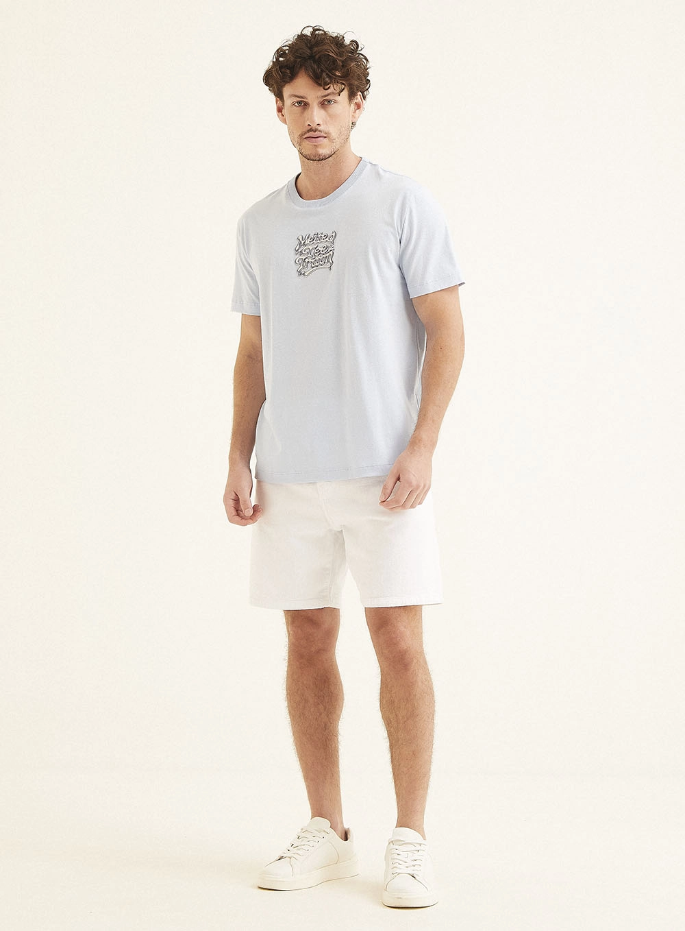 Camiseta Masculina New Com Estampa Azul 1