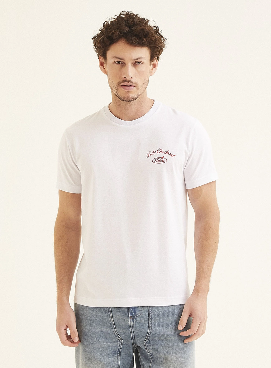 Camiseta Masculina Fit Com Estampa Branco 2