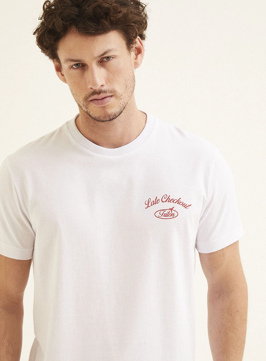 Camiseta Masculina Fit Com Estampa Branco 3