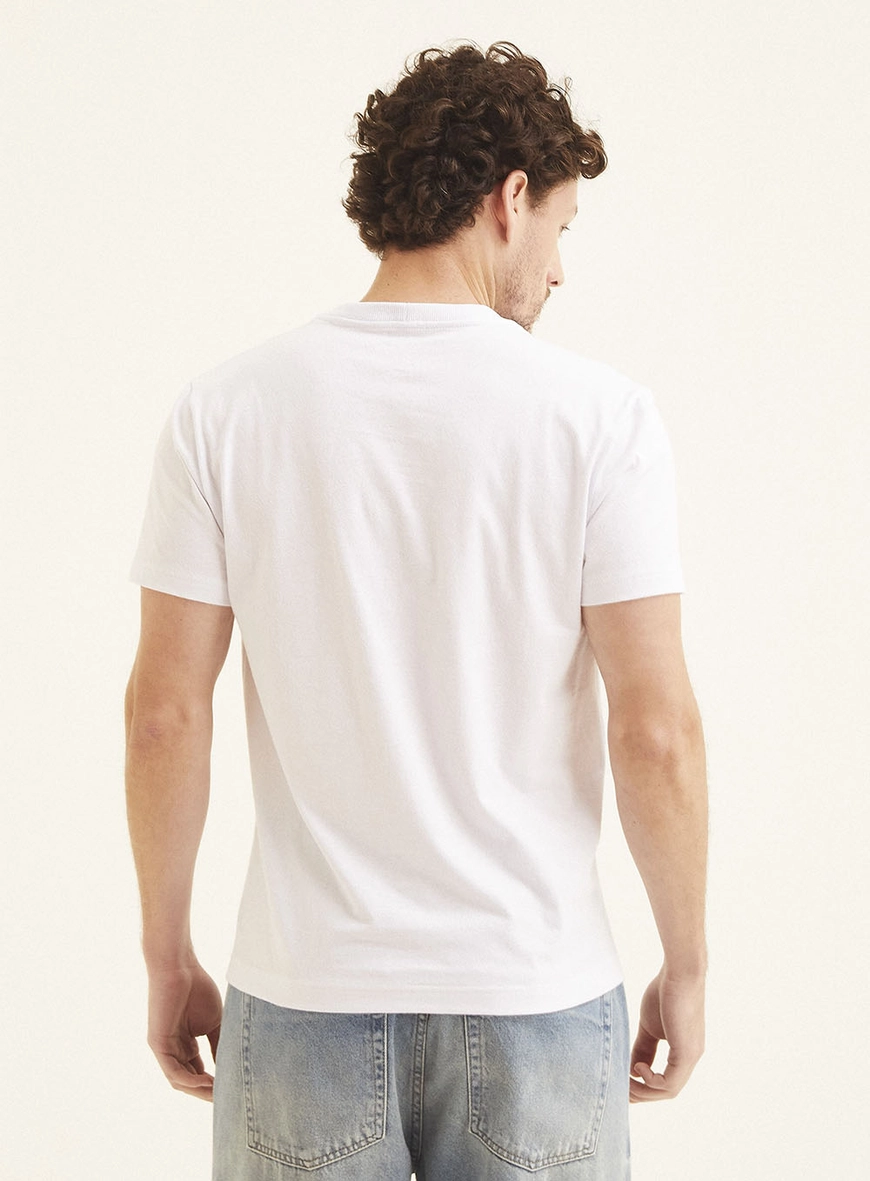 Camiseta Masculina Fit Com Estampa Branco 4