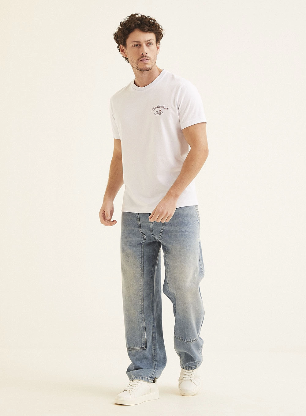 Camiseta Masculina Fit Com Estampa Branco 1