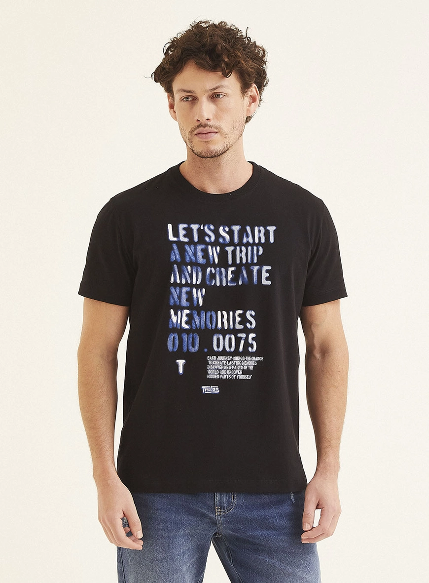 Camiseta New Com Estampa Preto 2