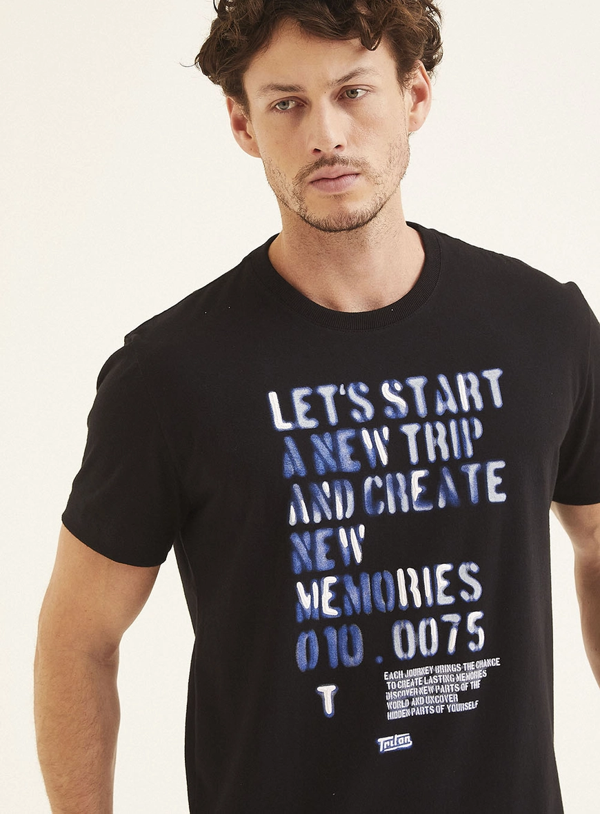 Camiseta New Com Estampa Preto 3