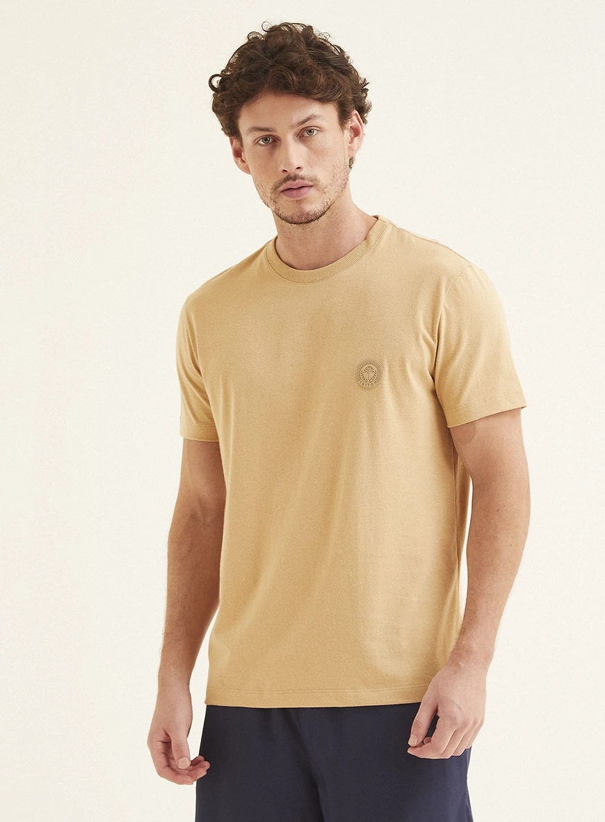Camiseta Masculina Básica Fit Bege 2