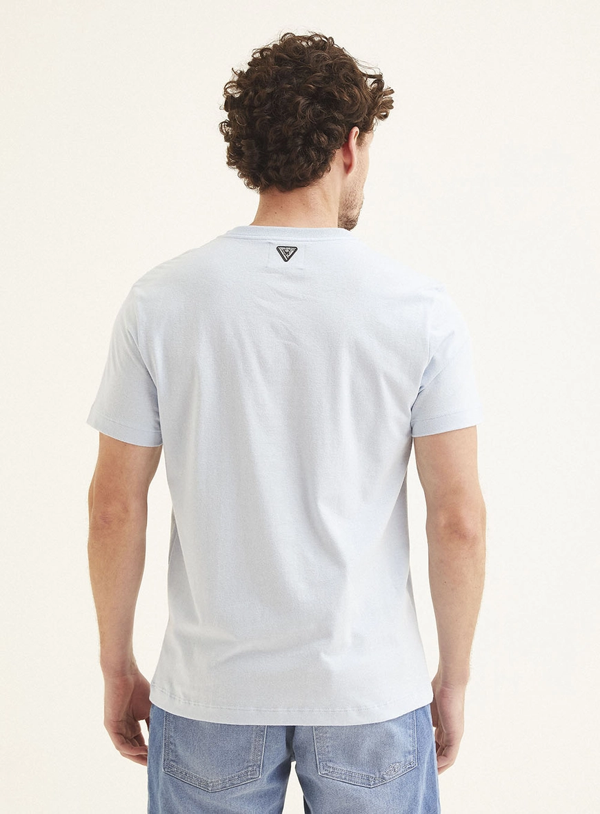 Camiseta Masculina Fit Manga Curta Azul 4