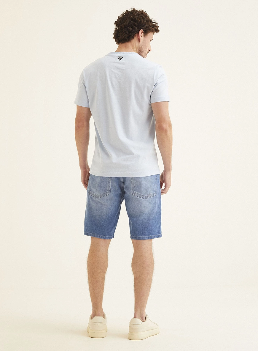 Camiseta Masculina Fit Manga Curta Azul 5