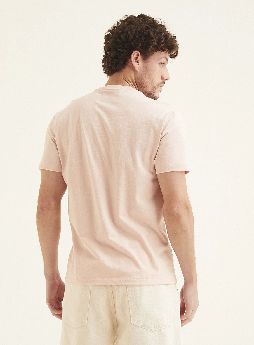 Camiseta Masculina Fit Com Estampa Rosa 4