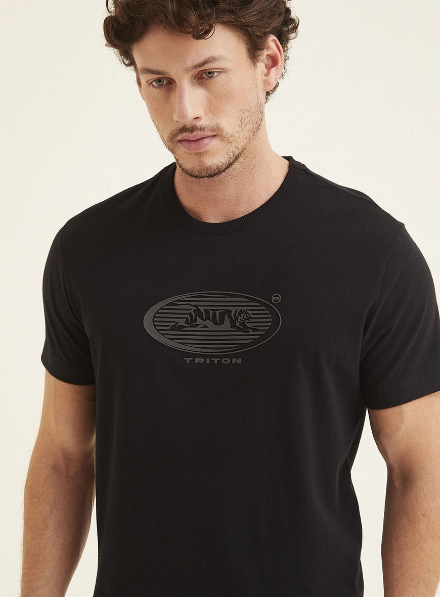 Camiseta Fit Com Estampa Preto 3