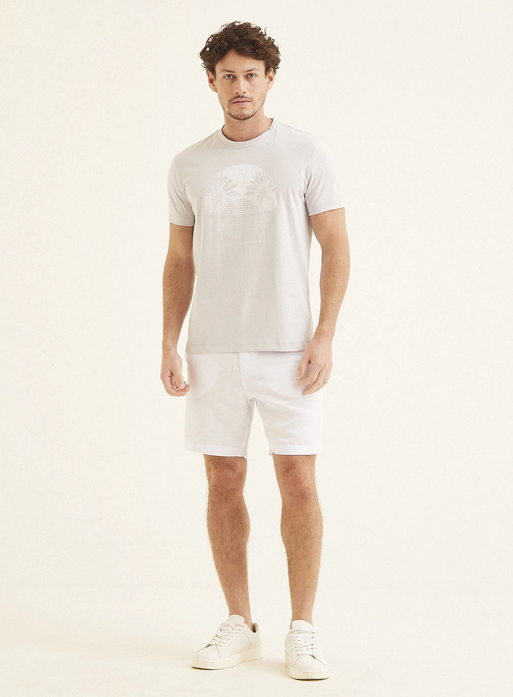 Camiseta Masculina Fit Com Estampa Cinza 1