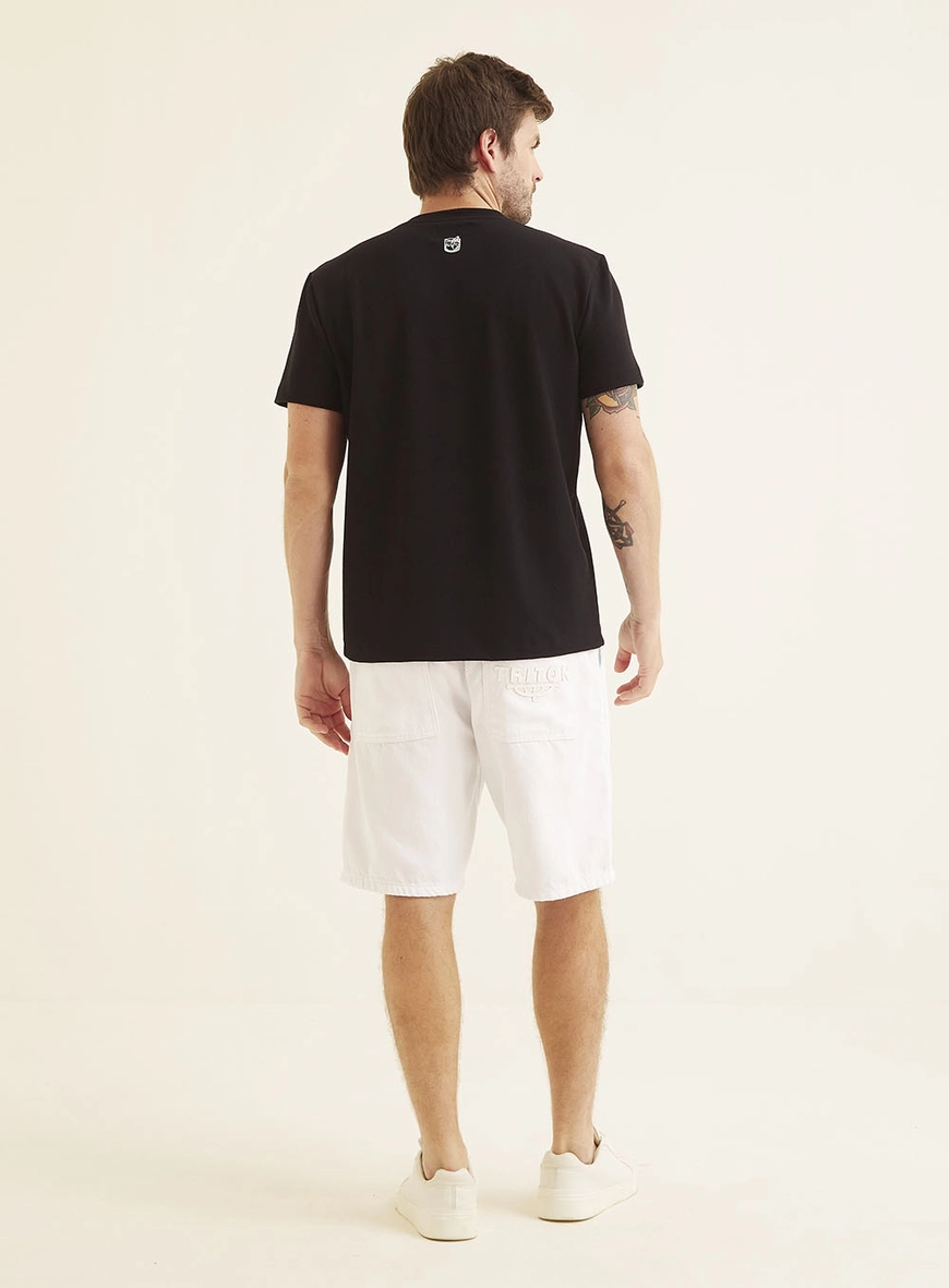Camiseta Masculina New Com Estampa Minimalista Preto 5