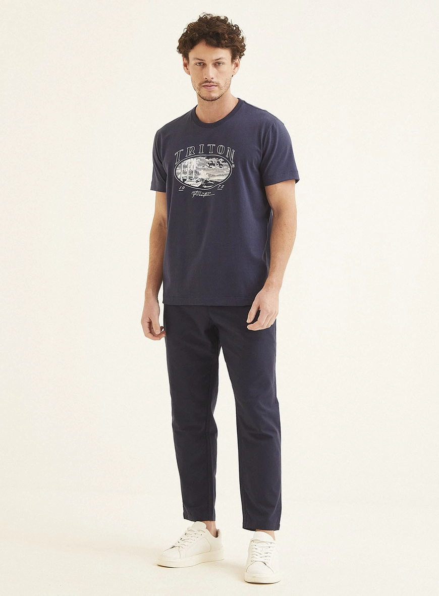 Camiseta Masculina New Com Estampa Azul 1