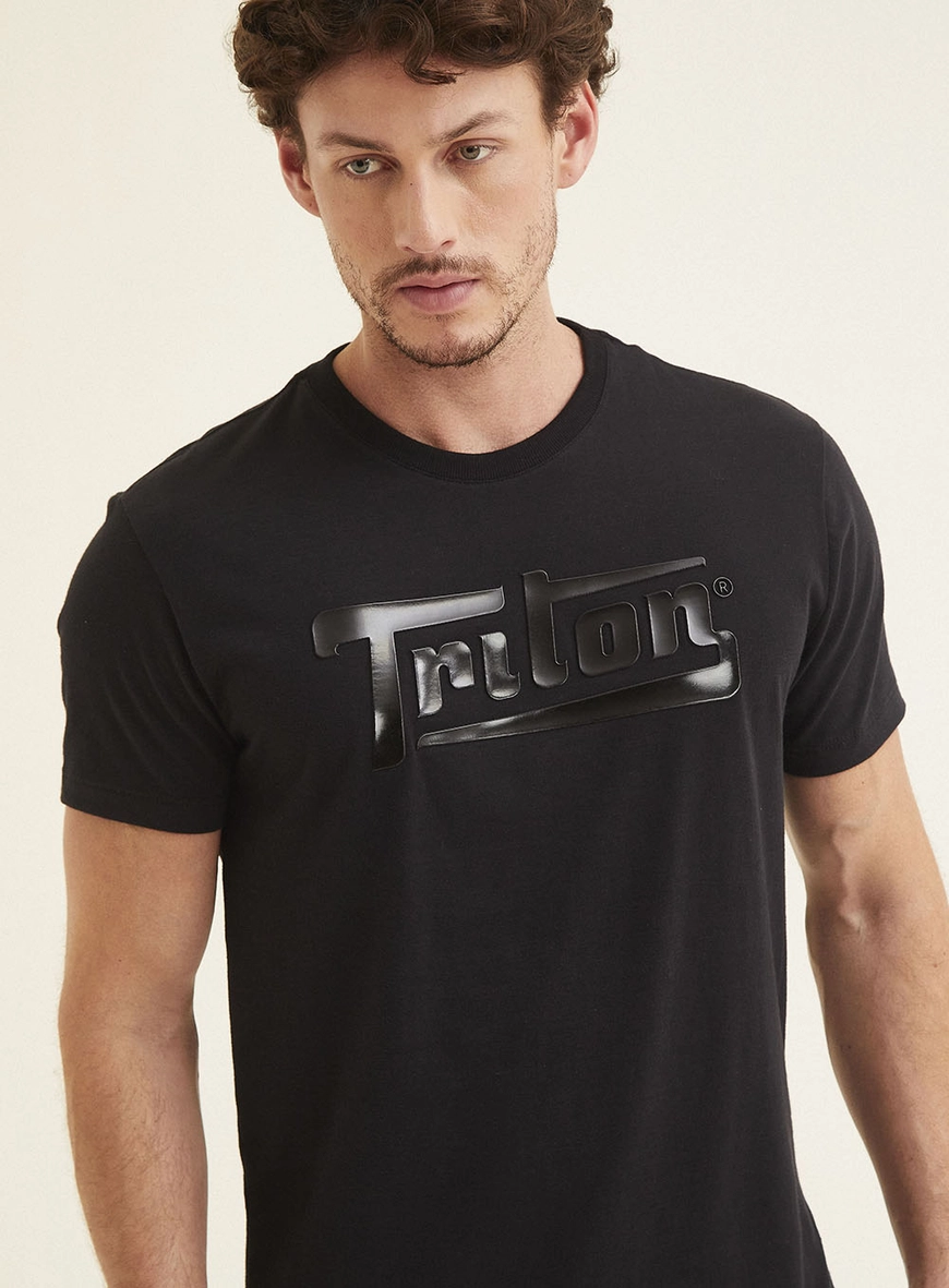 Camiseta Masculina Fit Com Logo Preto 3