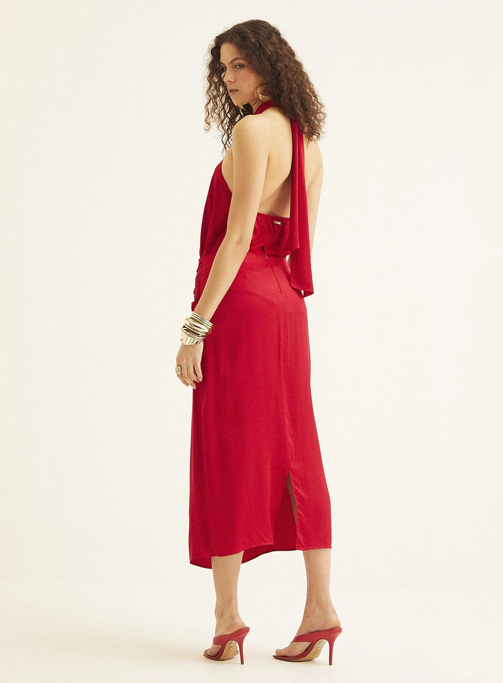 Blusa Com Detalhe Metalizado Amarração Vermelho 5