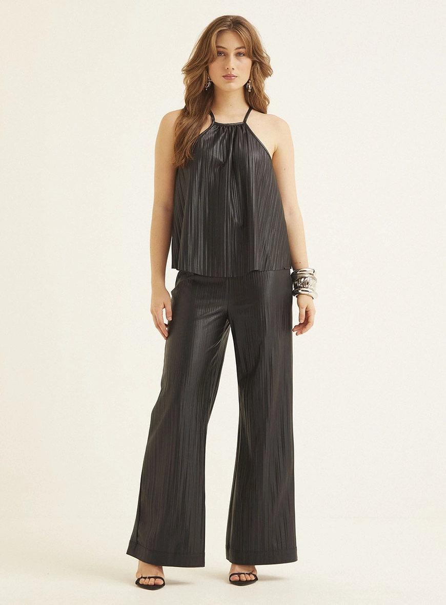 Blusa Solta Plissada Preto 1