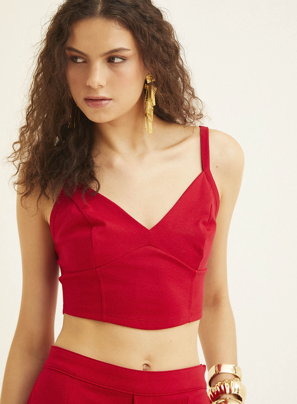 Blusa Comfort Com Decote V Vermelho 3