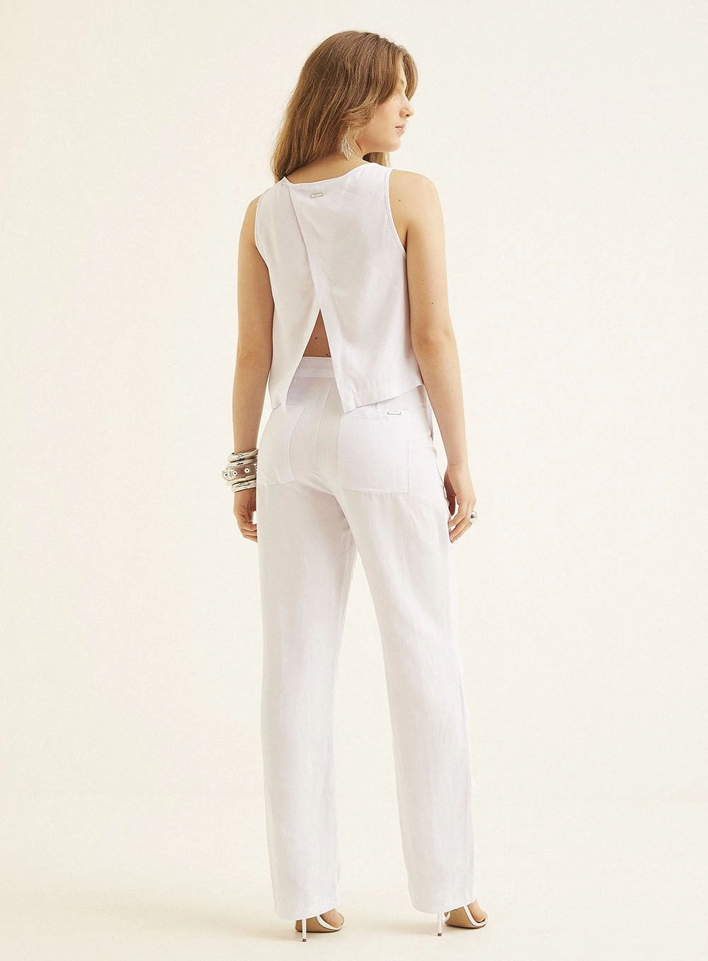 Blusa Linho Com Aplicação Branco 5