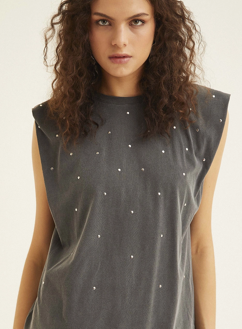 Regata Machao Com Strass Preto 3